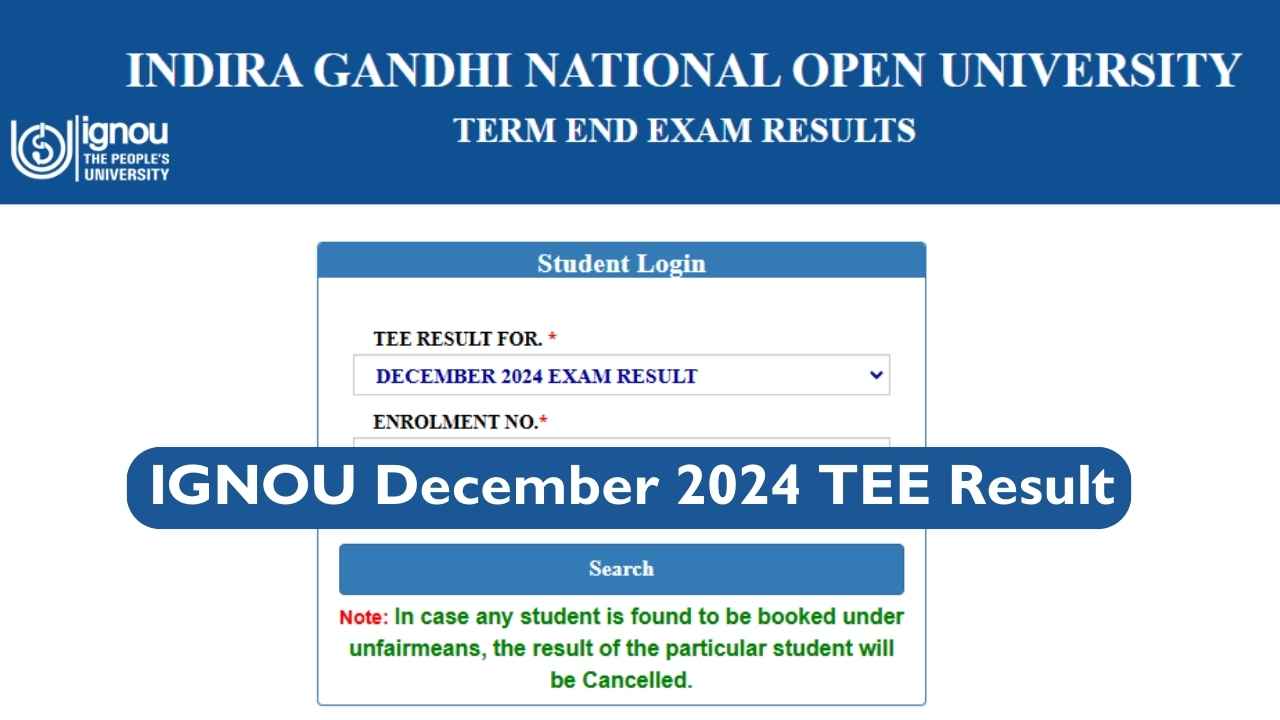 IGNOU December 2024 TEE Result